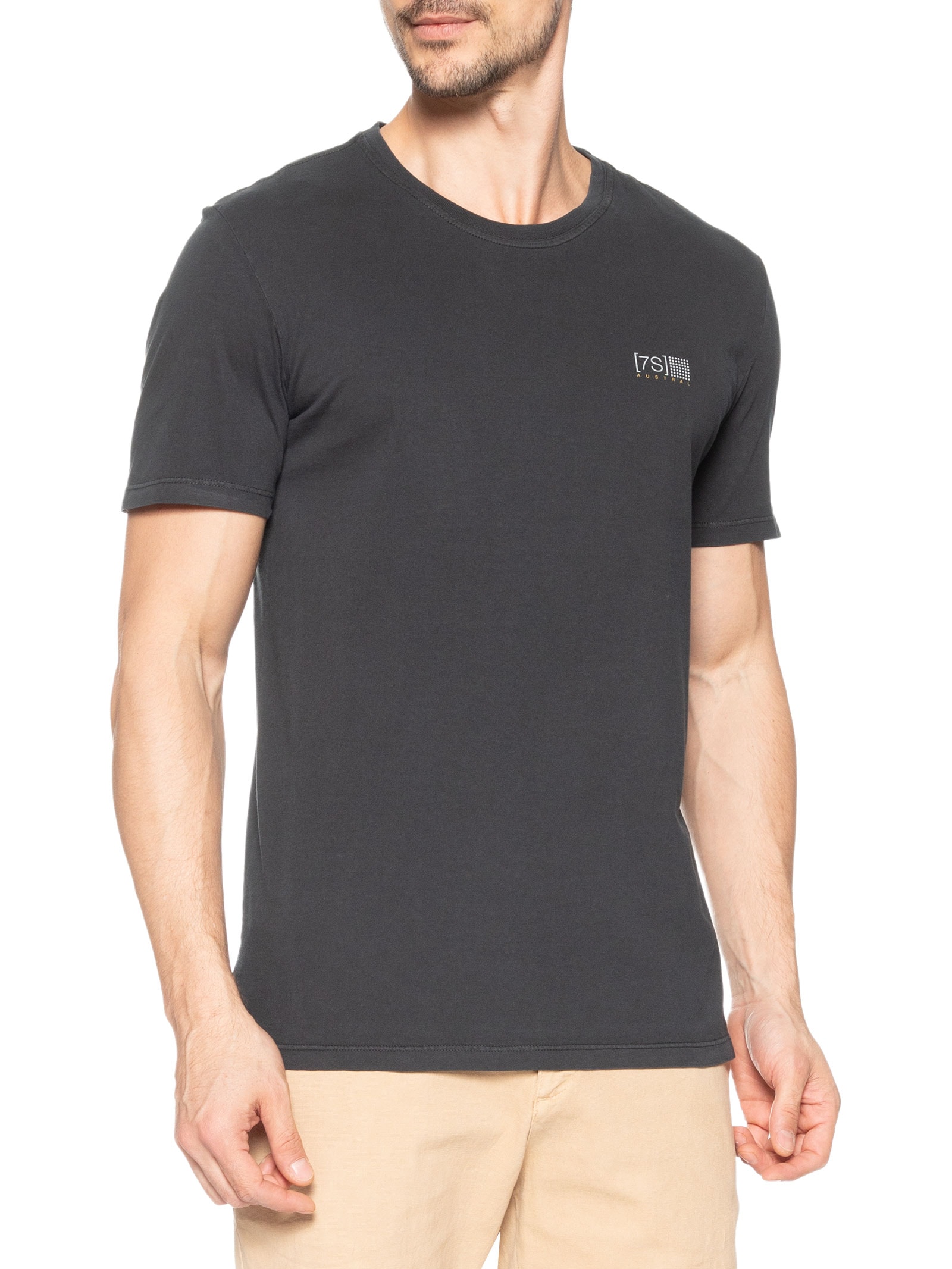 Camiseta Masculina Estampada 7S Preto Austral