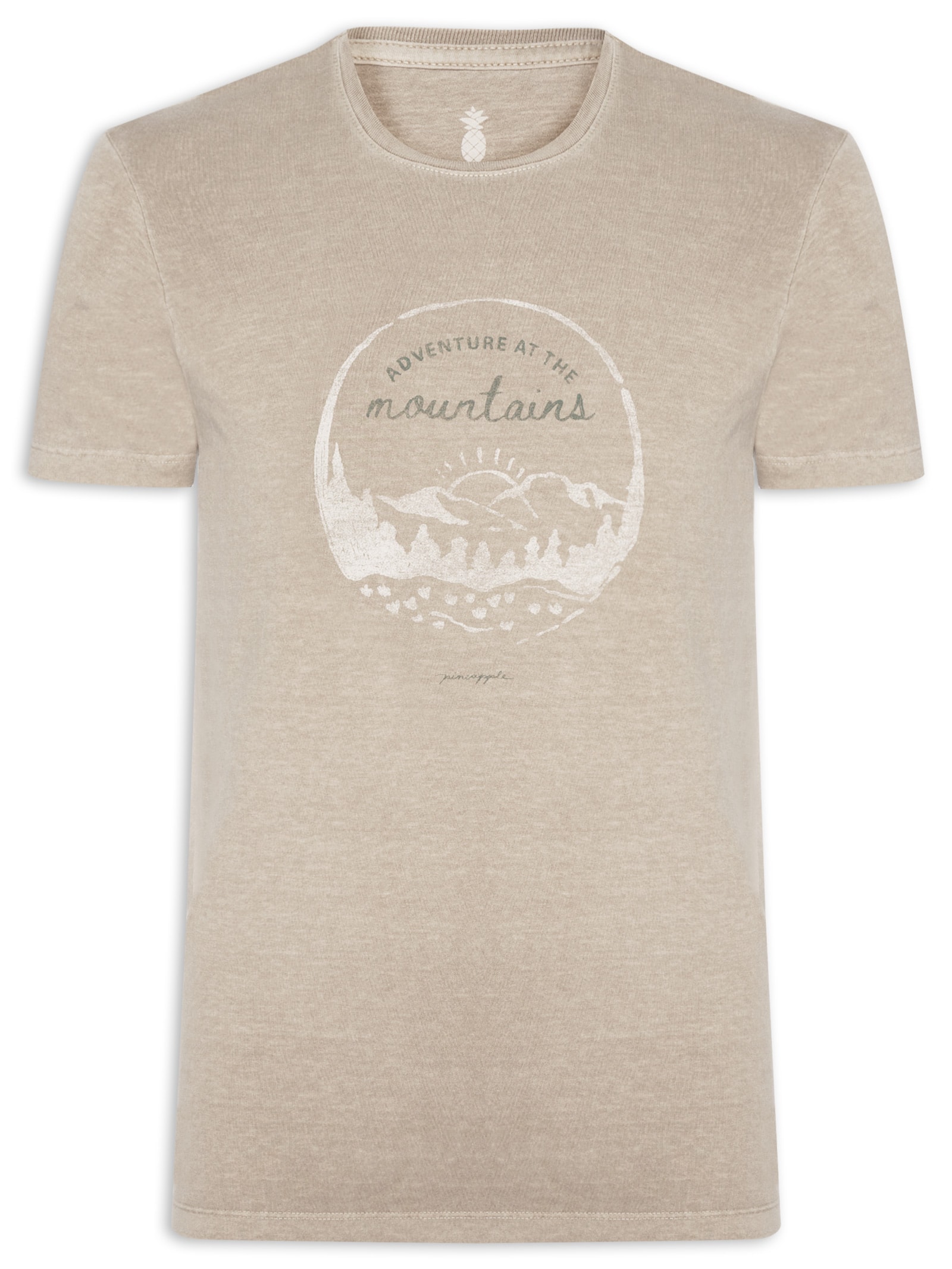 Camiseta Masculina Estampada Adventures Bege Pineapple