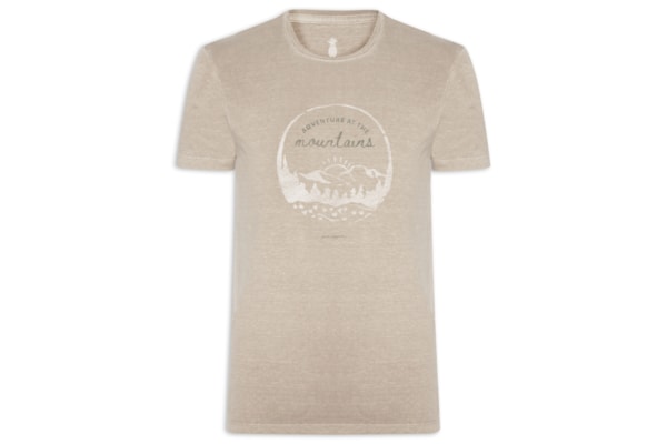 Camiseta Masculina Estampada Adventures - Bege