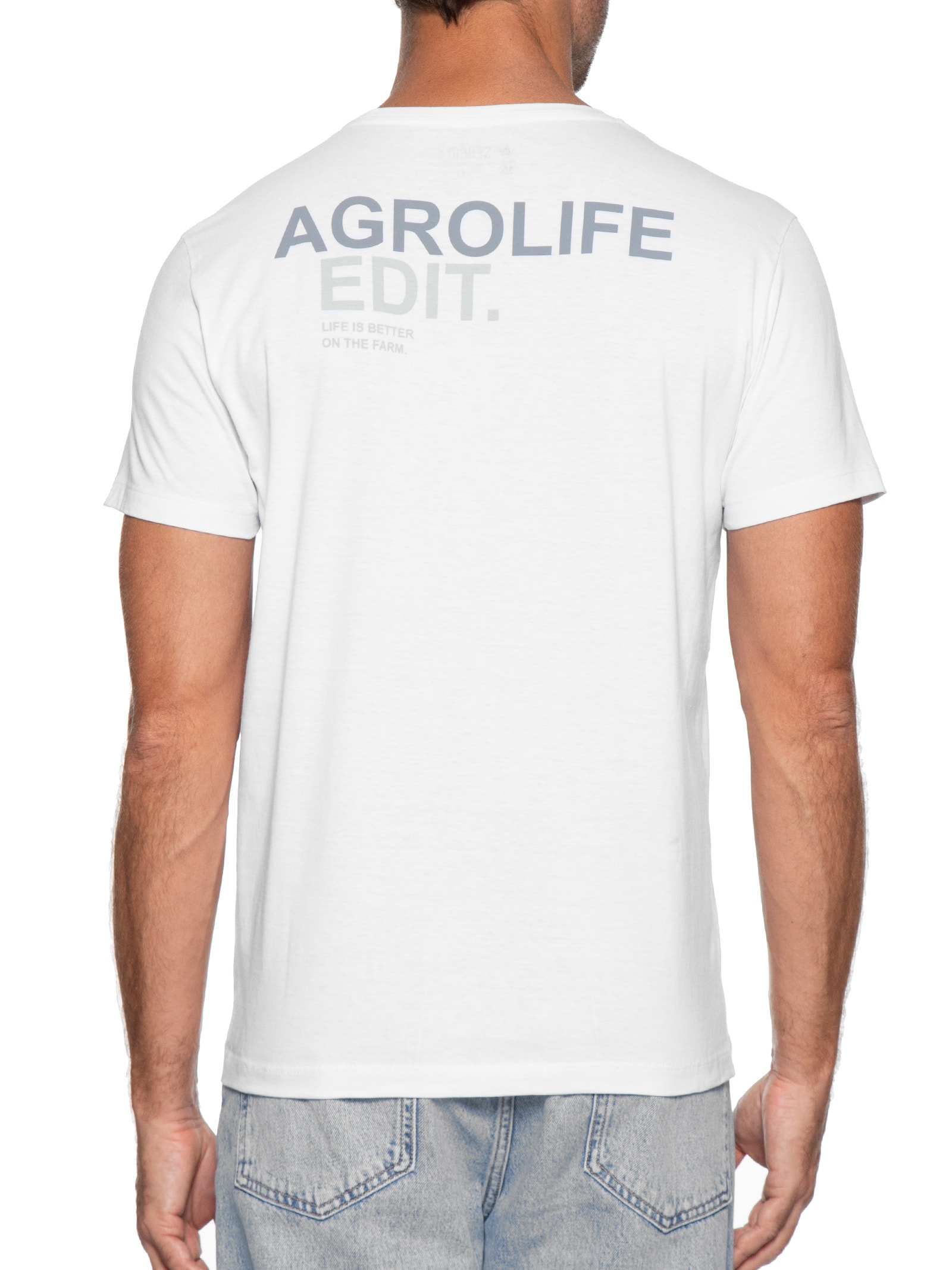 Camiseta Masculina Estampada Agrolife Edit Branco Sergio K