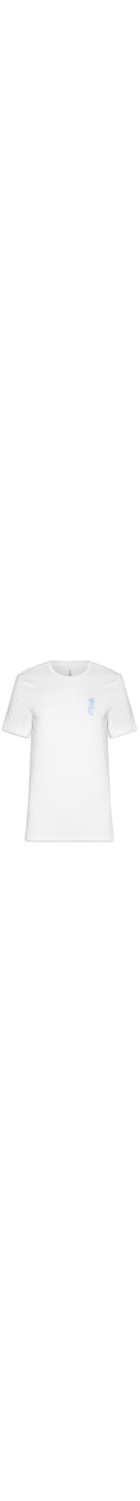Camiseta Masculina Estampada Aquarela Abacaxi - Branco