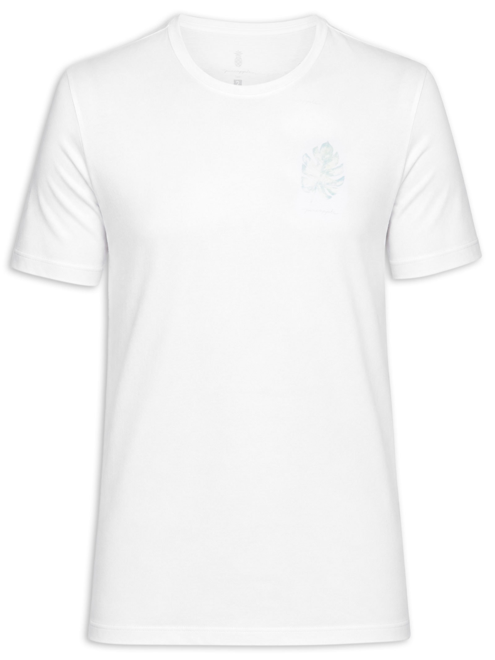 Camiseta Masculina Estampada Aquarela Costela Branco Pineapple