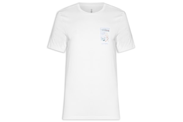 Camiseta Masculina Estampada Aquarela Marina - Branco