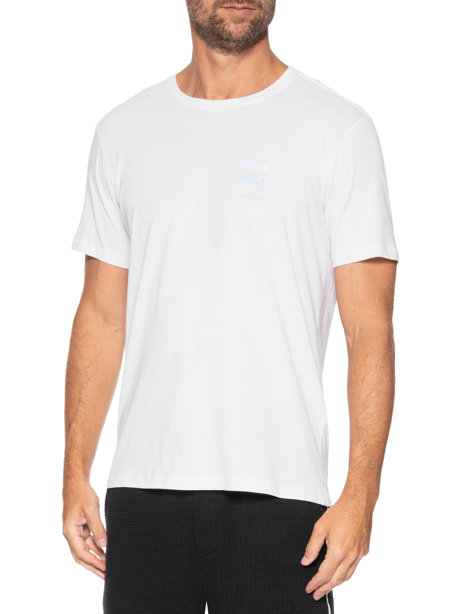 Camiseta Masculina Estampada Aquarela Nautique Branco Pineapple