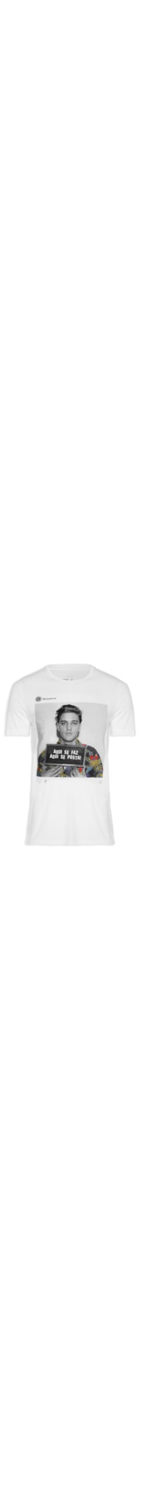 Camiseta Masculina Estampada Aqui Se Posta - Branco