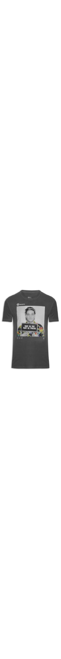 Camiseta Masculina Estampada Aqui Se Posta - Cinza