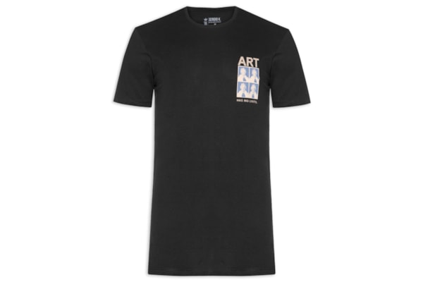 Camiseta Masculina Estampada Art Elizabeth - Preto