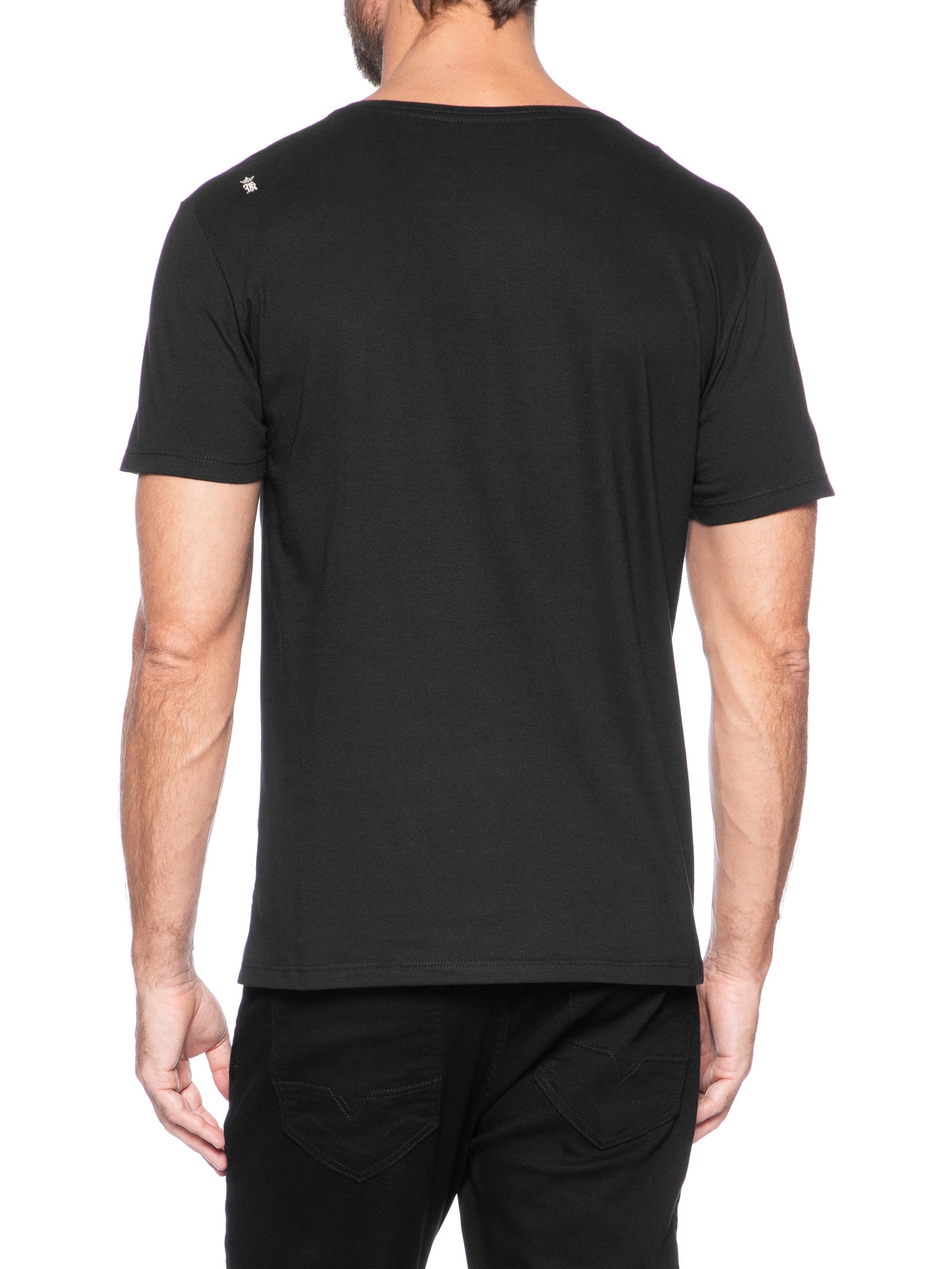 Camiseta Masculina Estampada Art Elizabeth Preto Sergio K