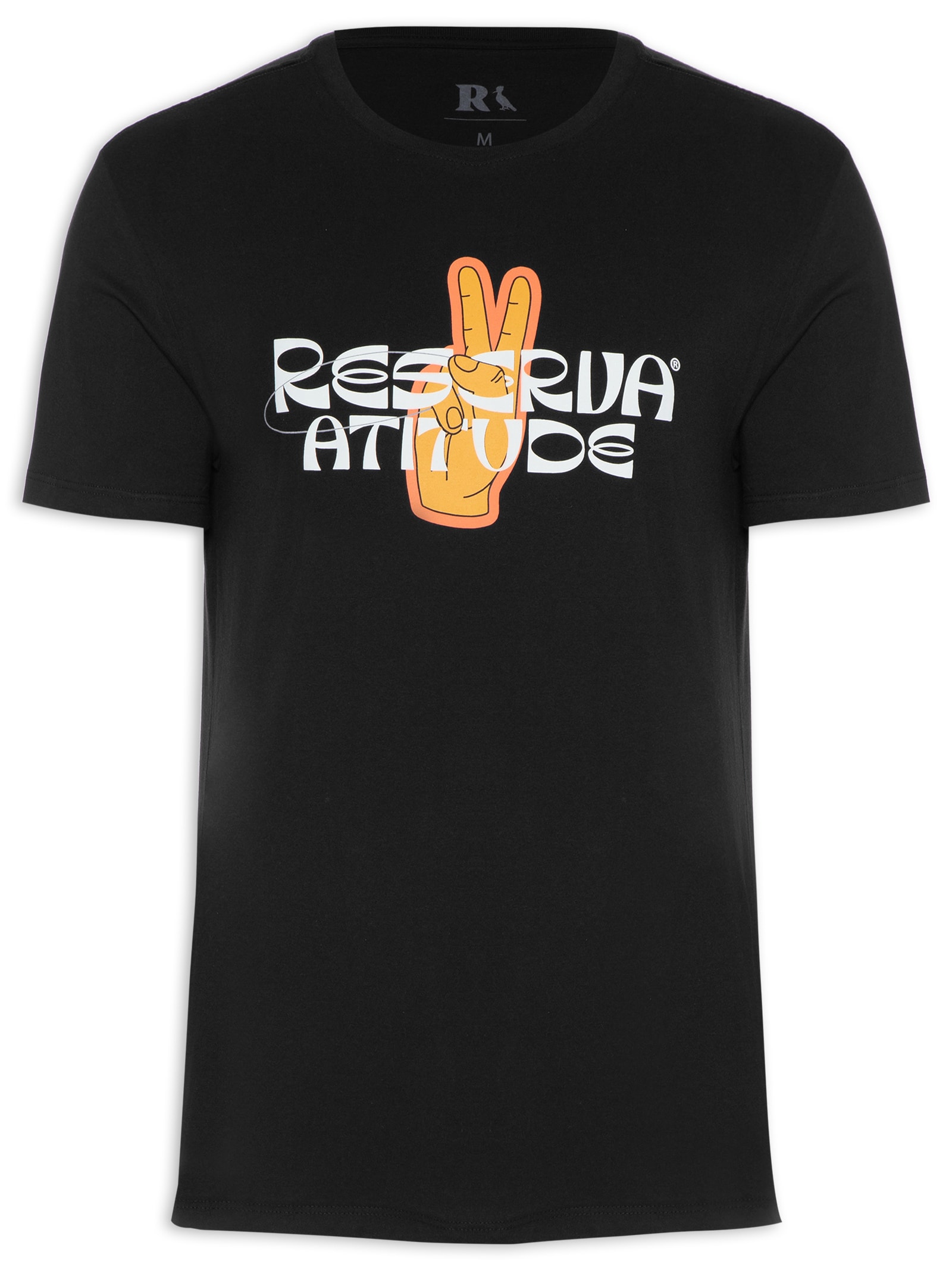 Camiseta Masculina Estampada Atitude Preto Reserva