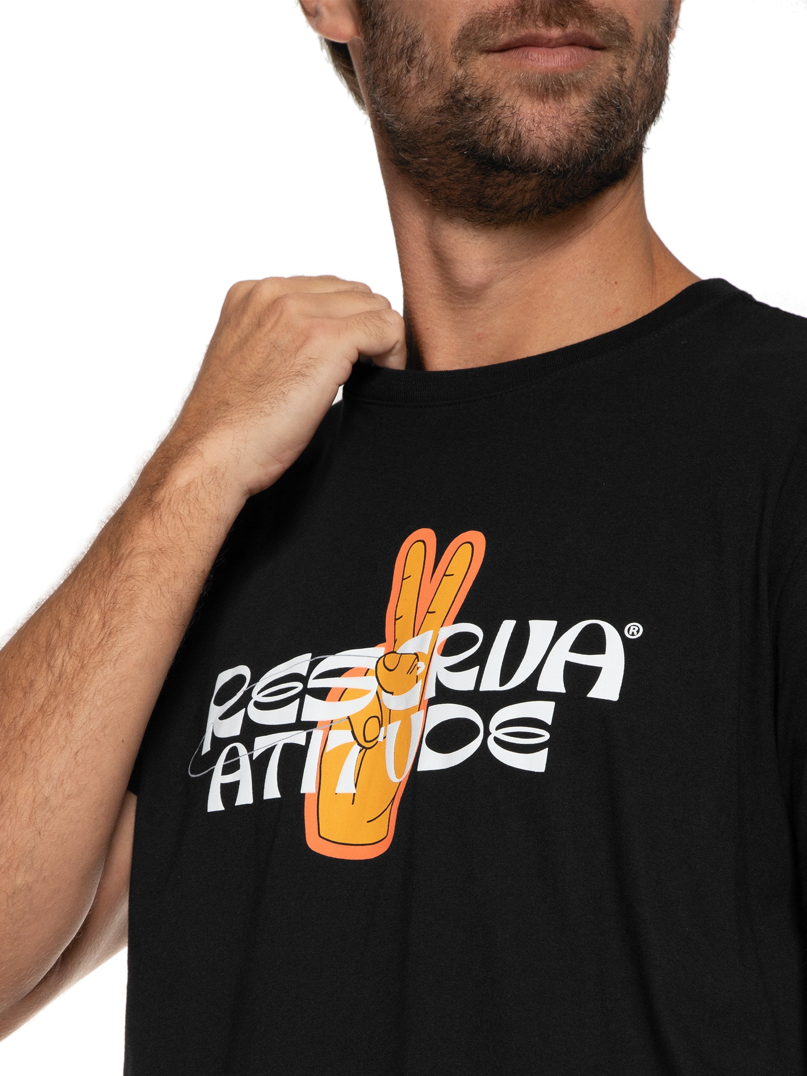 Camiseta Masculina Estampada Atitude Preto Reserva