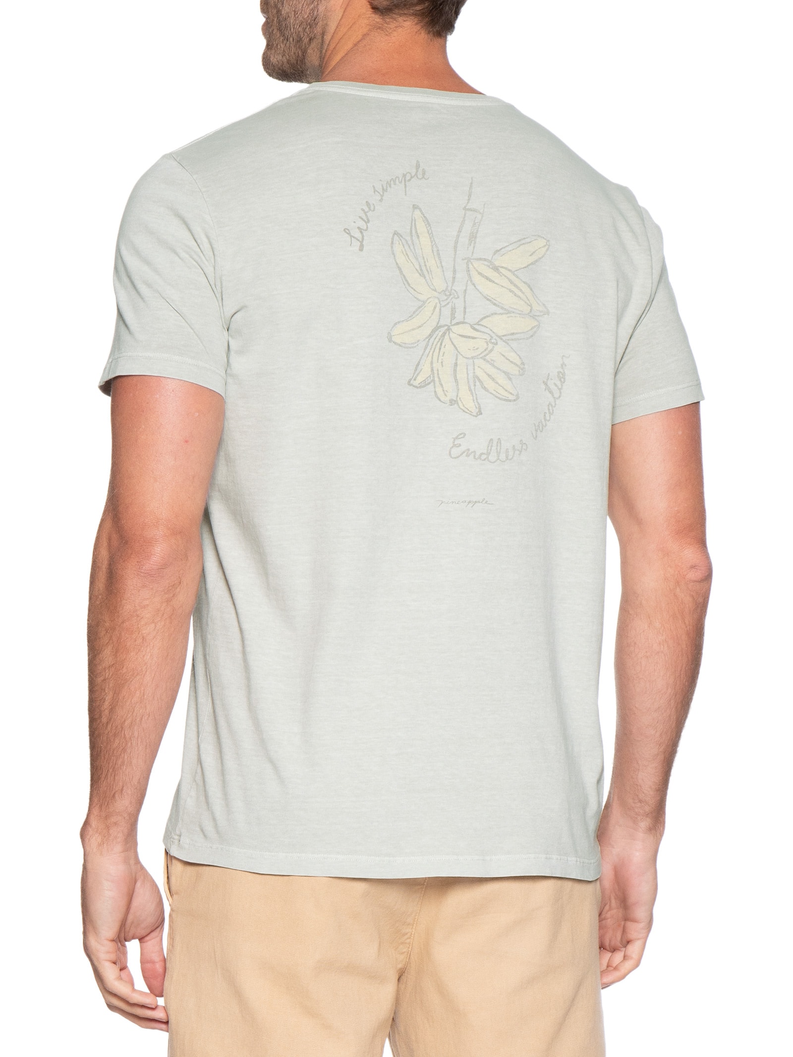 Camiseta Masculina Estampada Bananas Cinza Pineapple