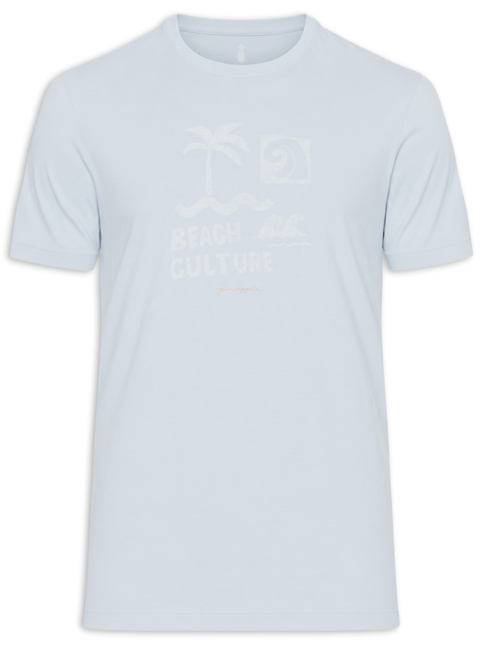 Camiseta Masculina Estampada Beach Culture Azul Pineapple