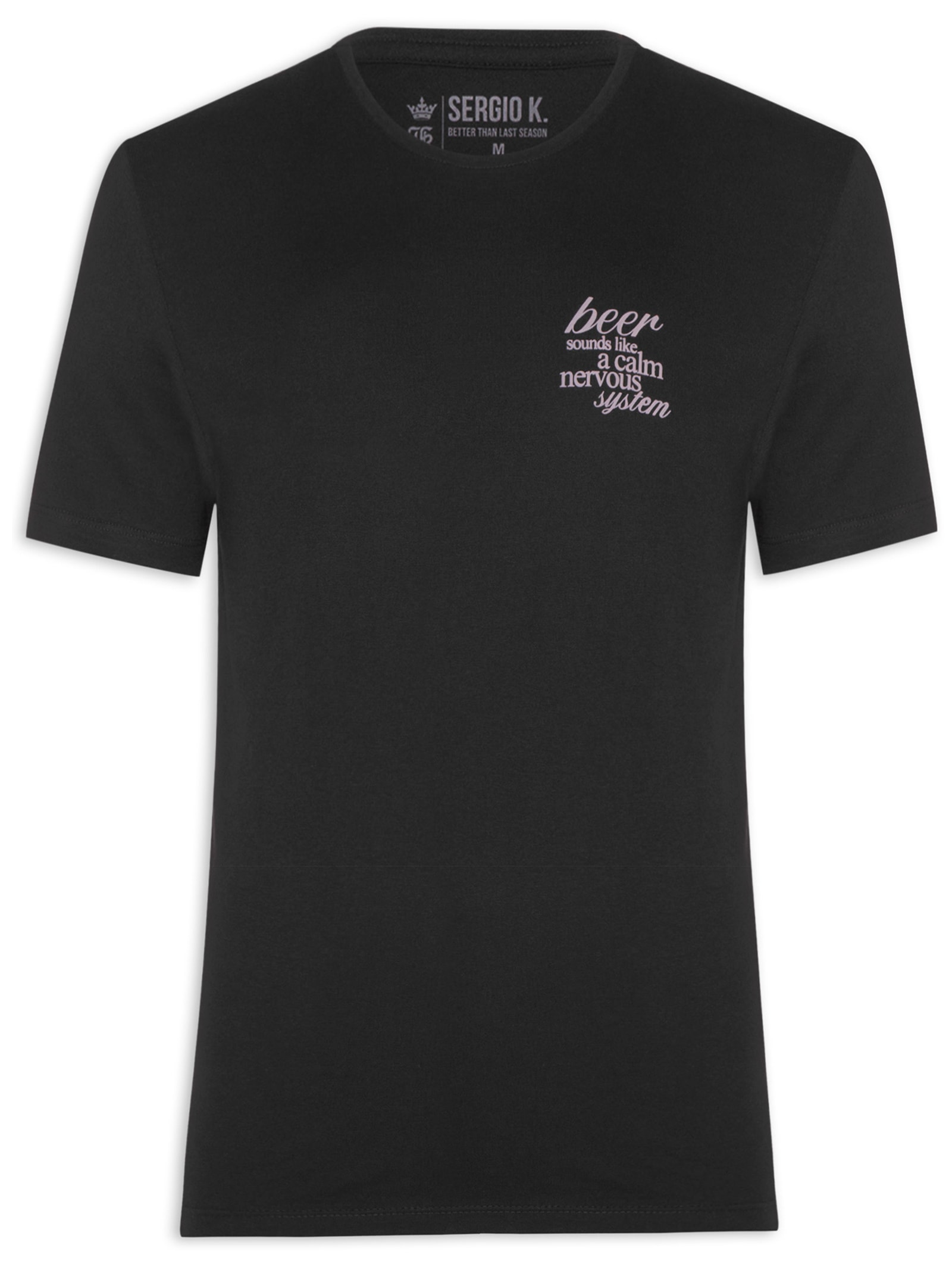 Camiseta Masculina Estampada Beer System Preto Sergio K