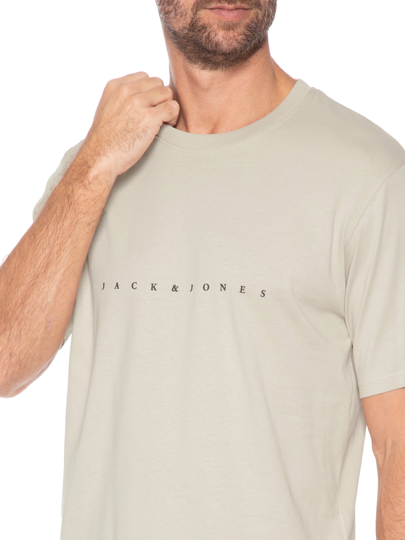 Camiseta Masculina Estampada Bege Jack & Jones
