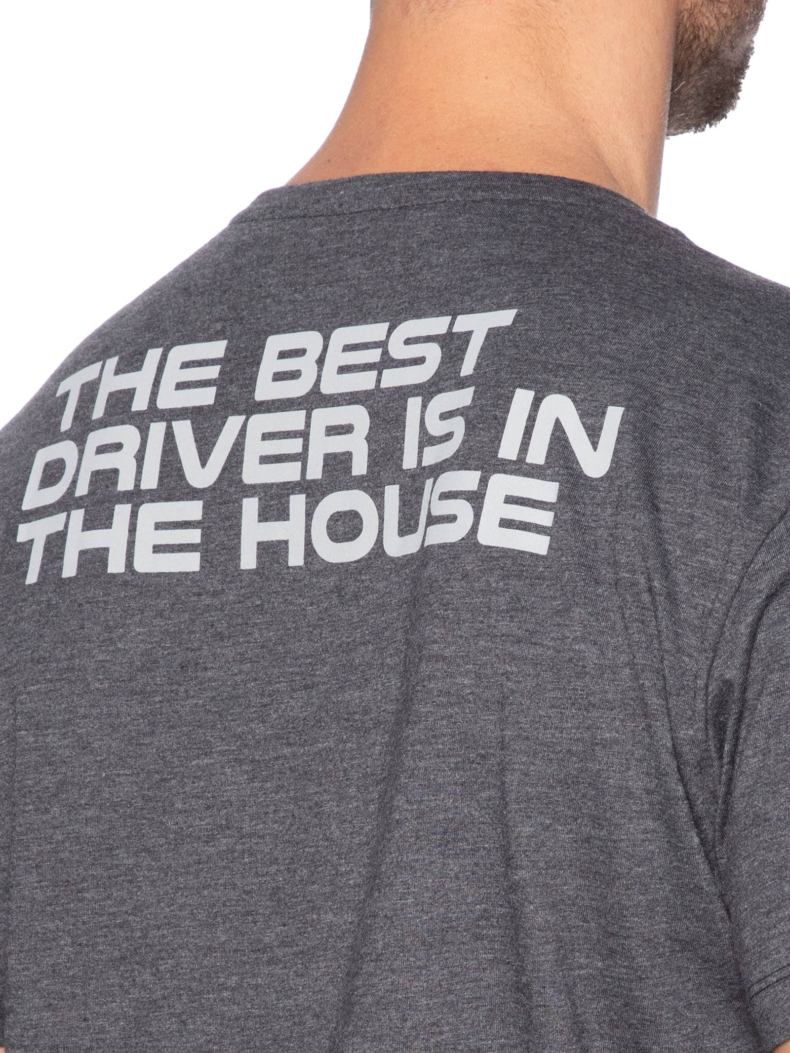 Camiseta Masculina Estampada Best Driver Cinza Sergio K