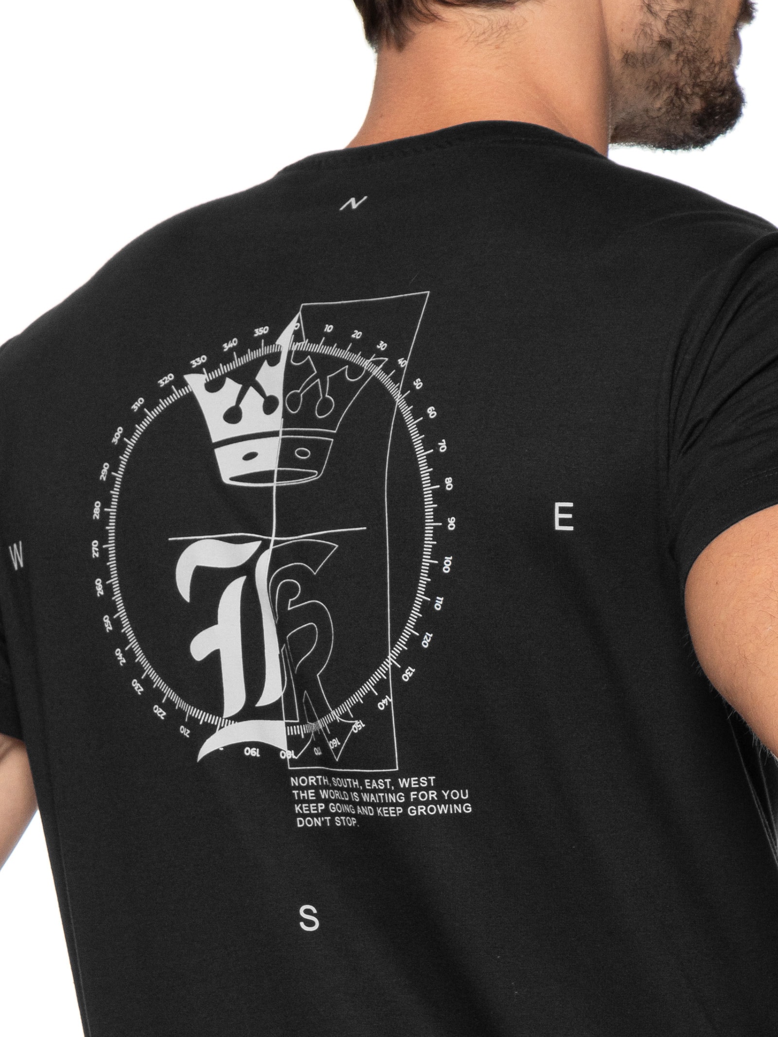 Camiseta Masculina Estampada Big Logo Routes Preto Sergio K