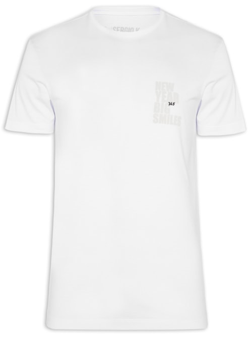 Camiseta Masculina Estampada Big Smiles – Branco