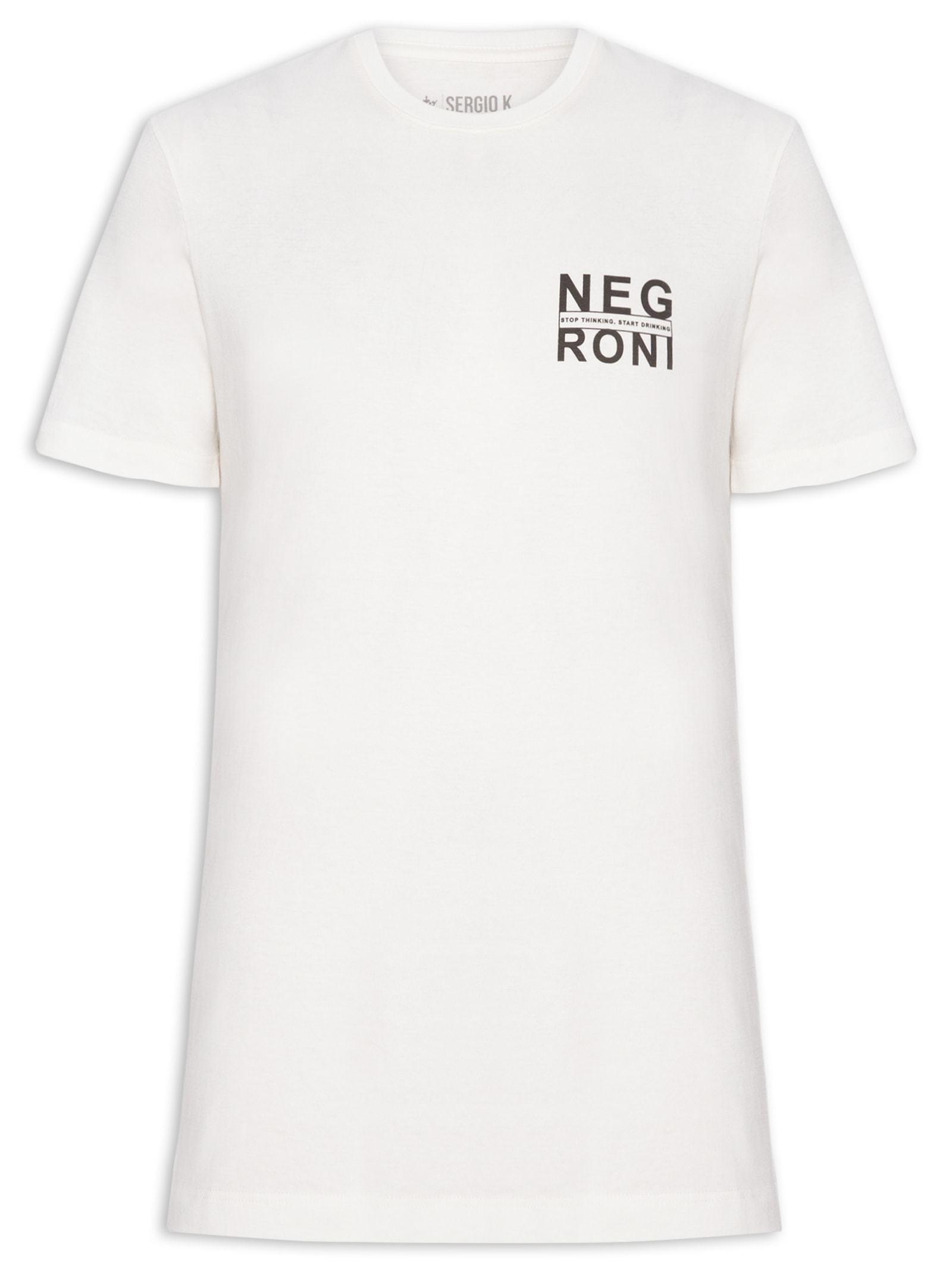 Camiseta Masculina Estampada Botanic Negroni Branco Sergio K