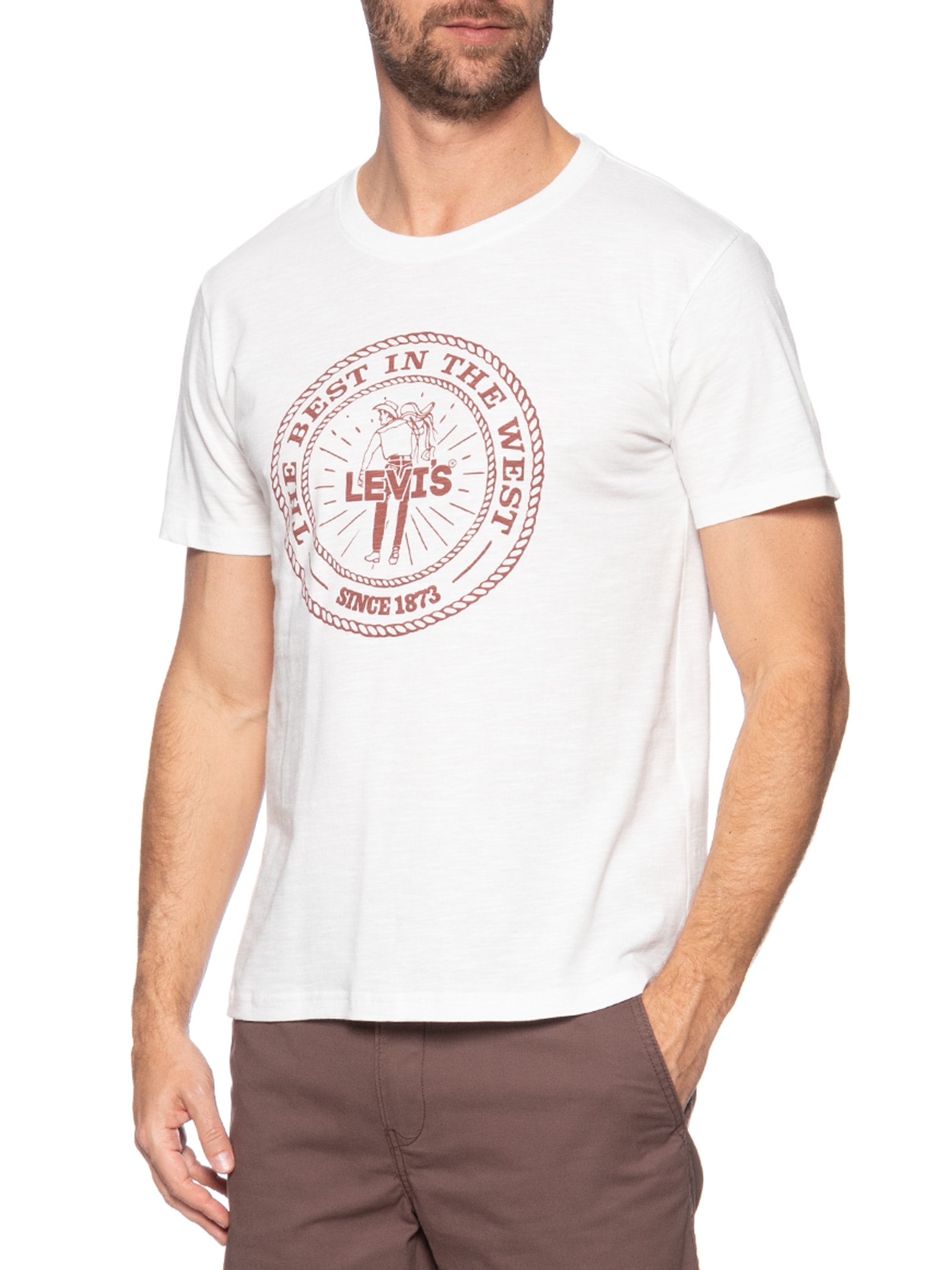 Camiseta Masculina Estampada Branco Levi's