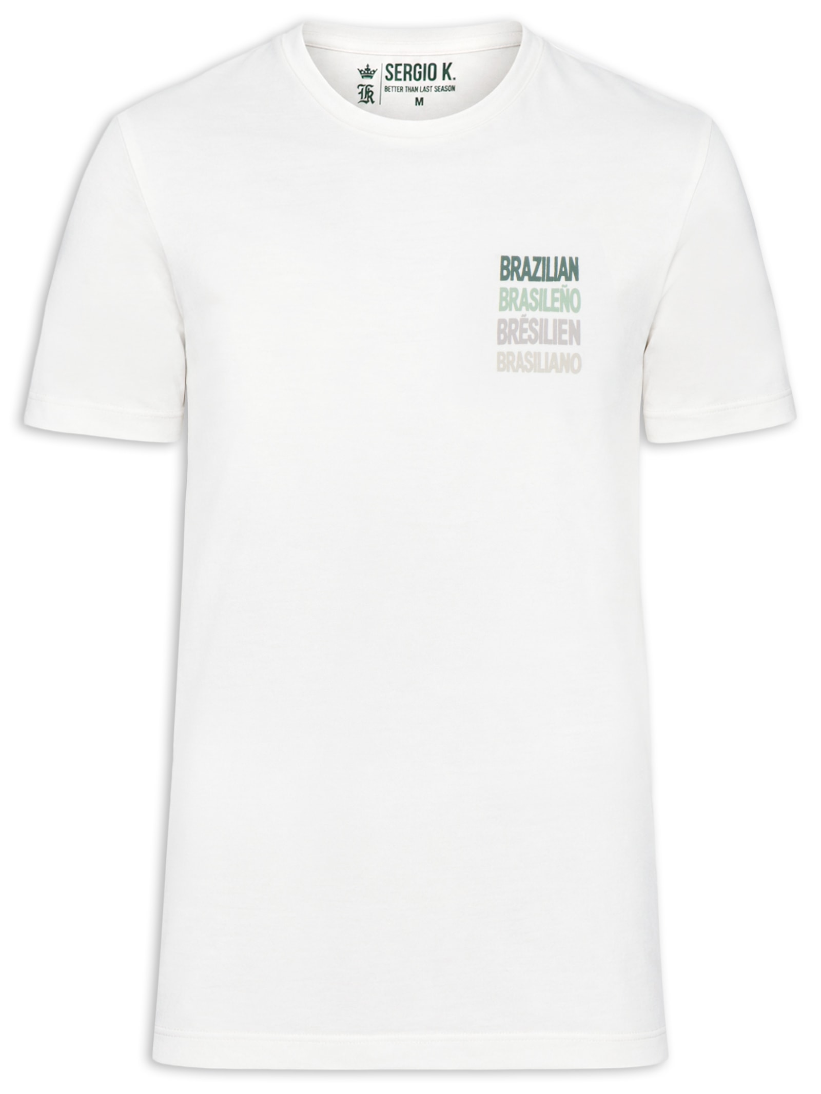 Camiseta Masculina Estampada Brasiliano – Branco Sergio K