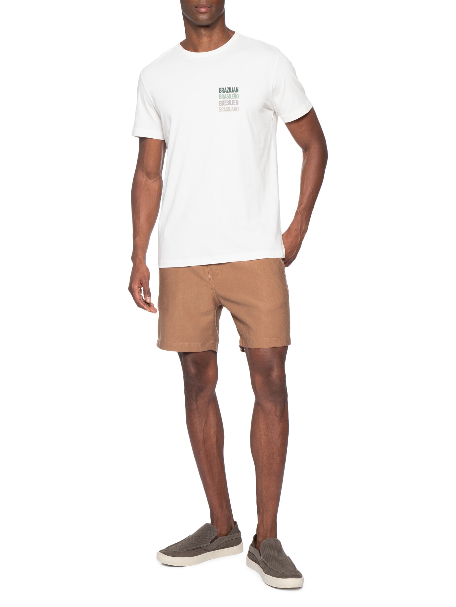 Camiseta Masculina Estampada Brasiliano – Branco Sergio K