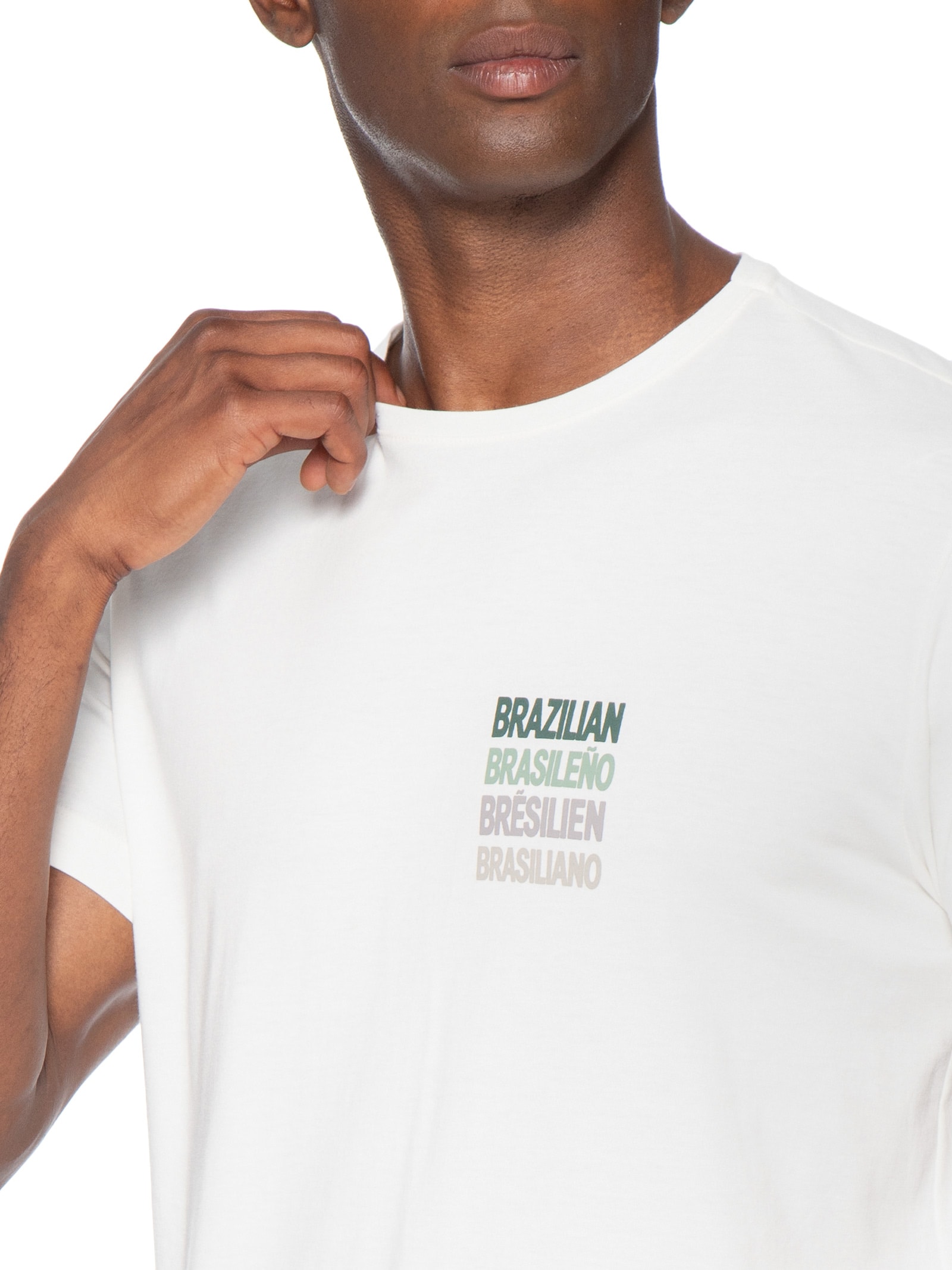 Camiseta Masculina Estampada Brasiliano – Branco Sergio K