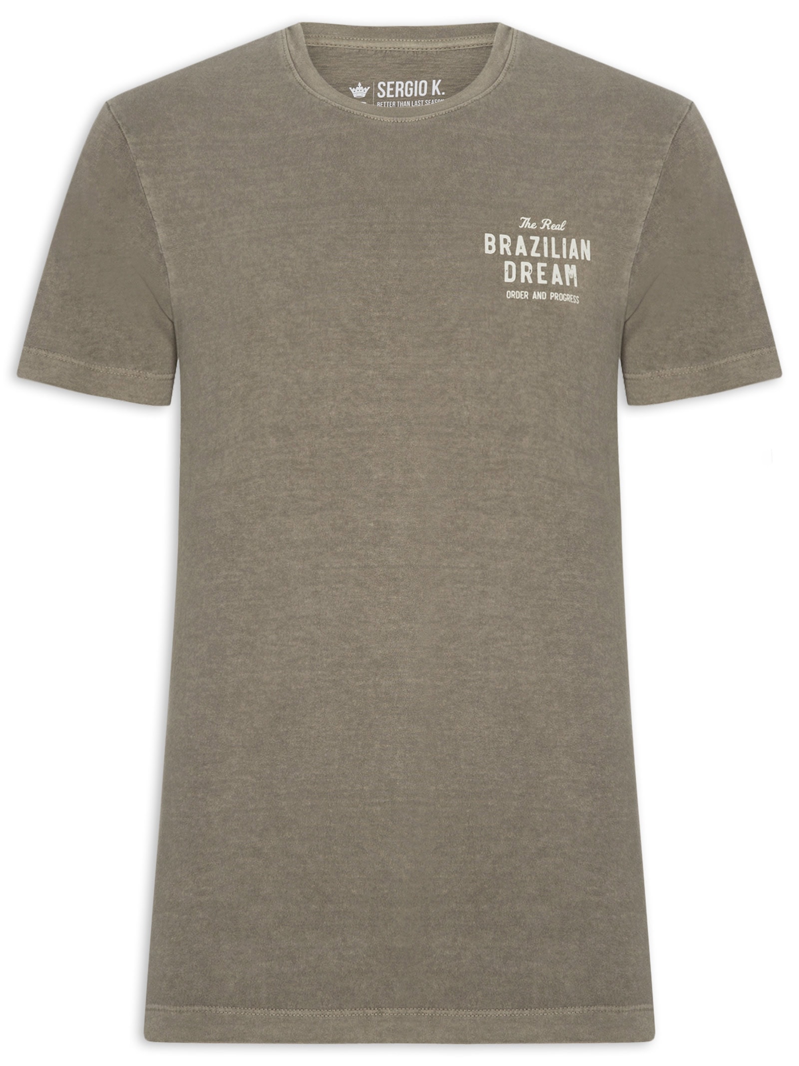 Camiseta Masculina Estampada Brazilian Dream Cinza Sergio K