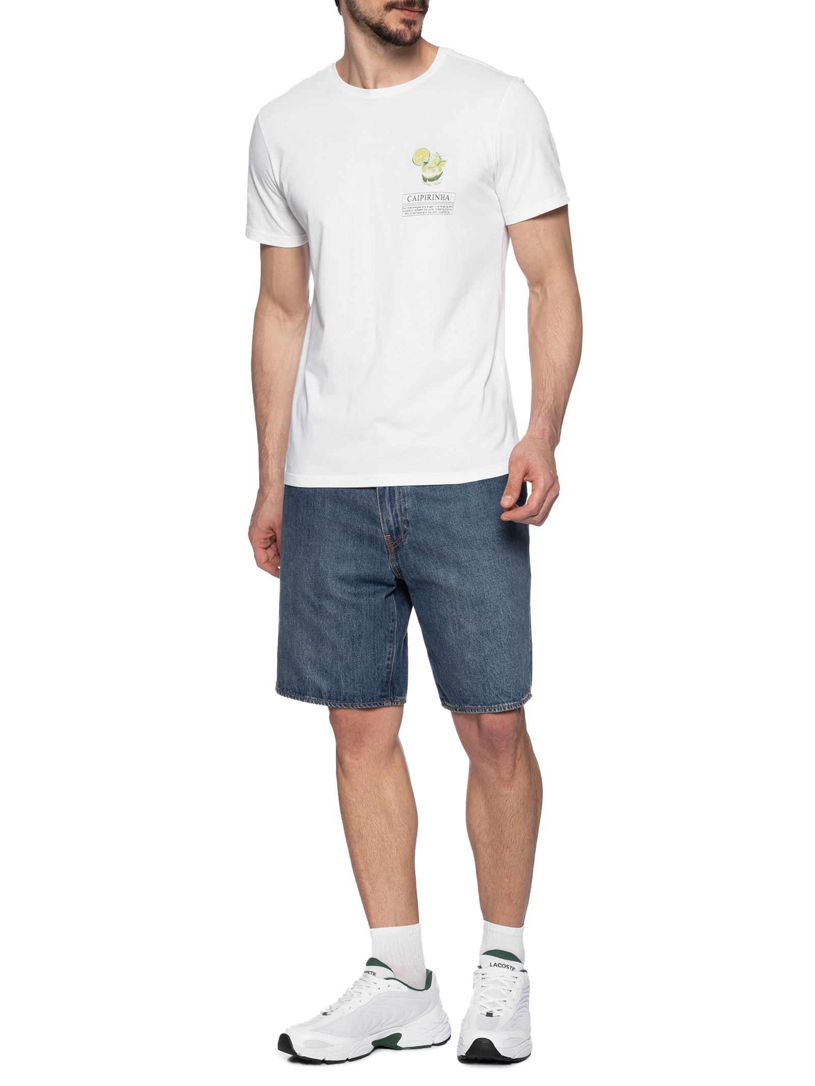 Camiseta Masculina Estampada Caipirinha Branco Sergio K