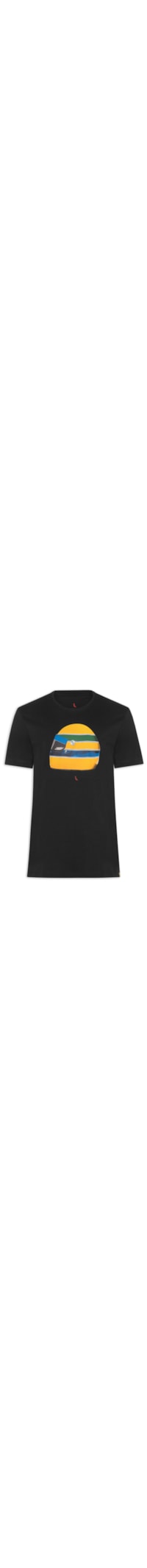 Camiseta Masculina Estampada Capacete Senna - Preto