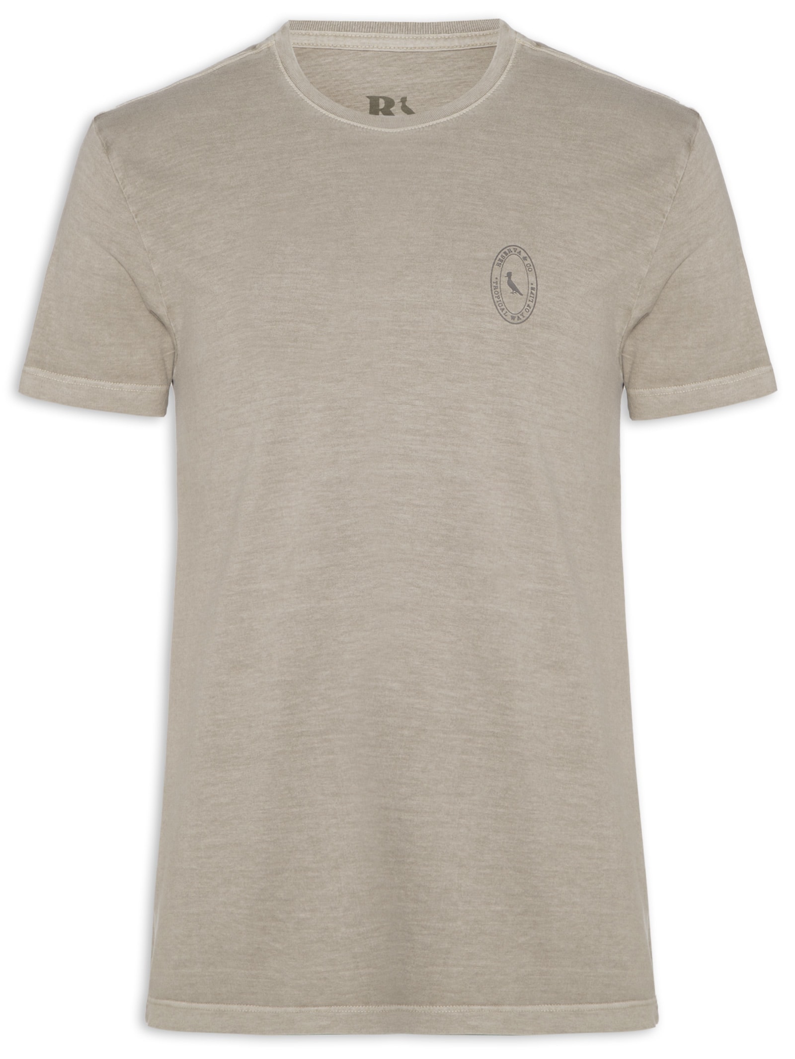 Camiseta Masculina Estampada Carimbo Peito Cinza Reserva