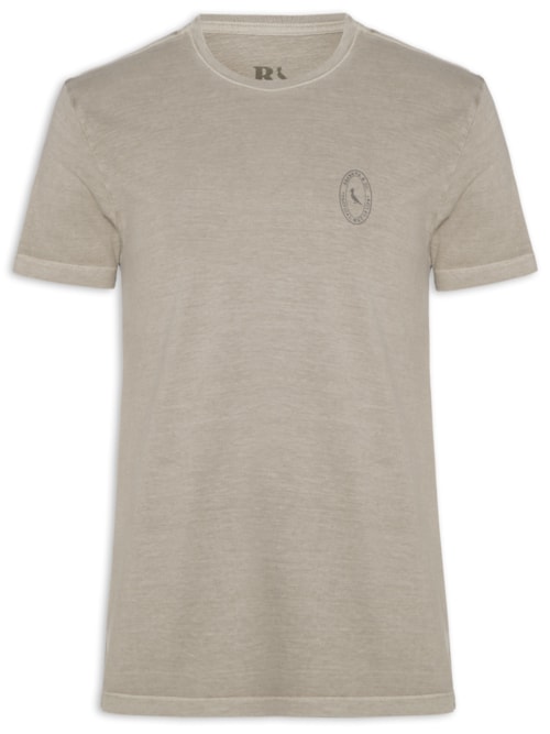 Camiseta Masculina Estampada Carimbo Peito – Cinza