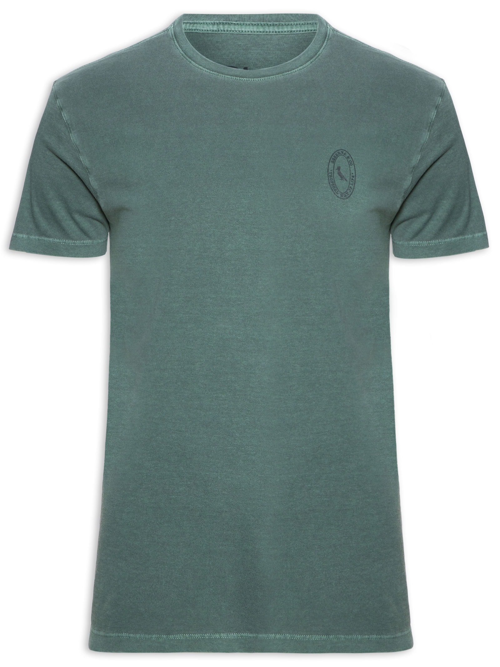 Camiseta Masculina Estampada Carimbo Peito Verde Reserva