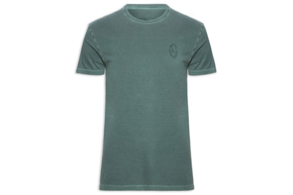 Camiseta Masculina Estampada Carimbo Peito - Verde