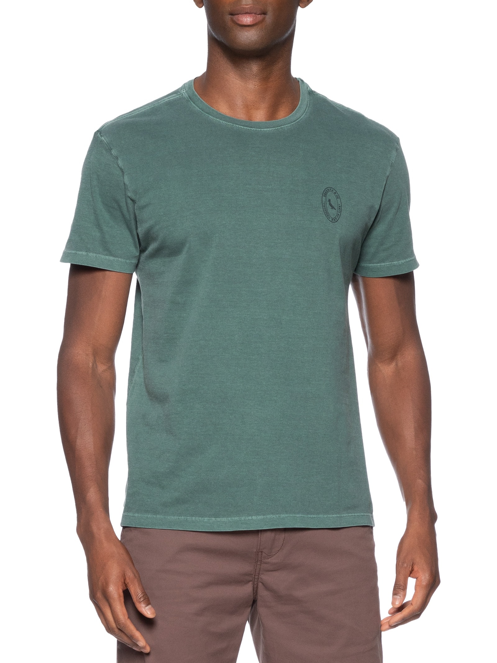 Camiseta Masculina Estampada Carimbo Peito Verde Reserva