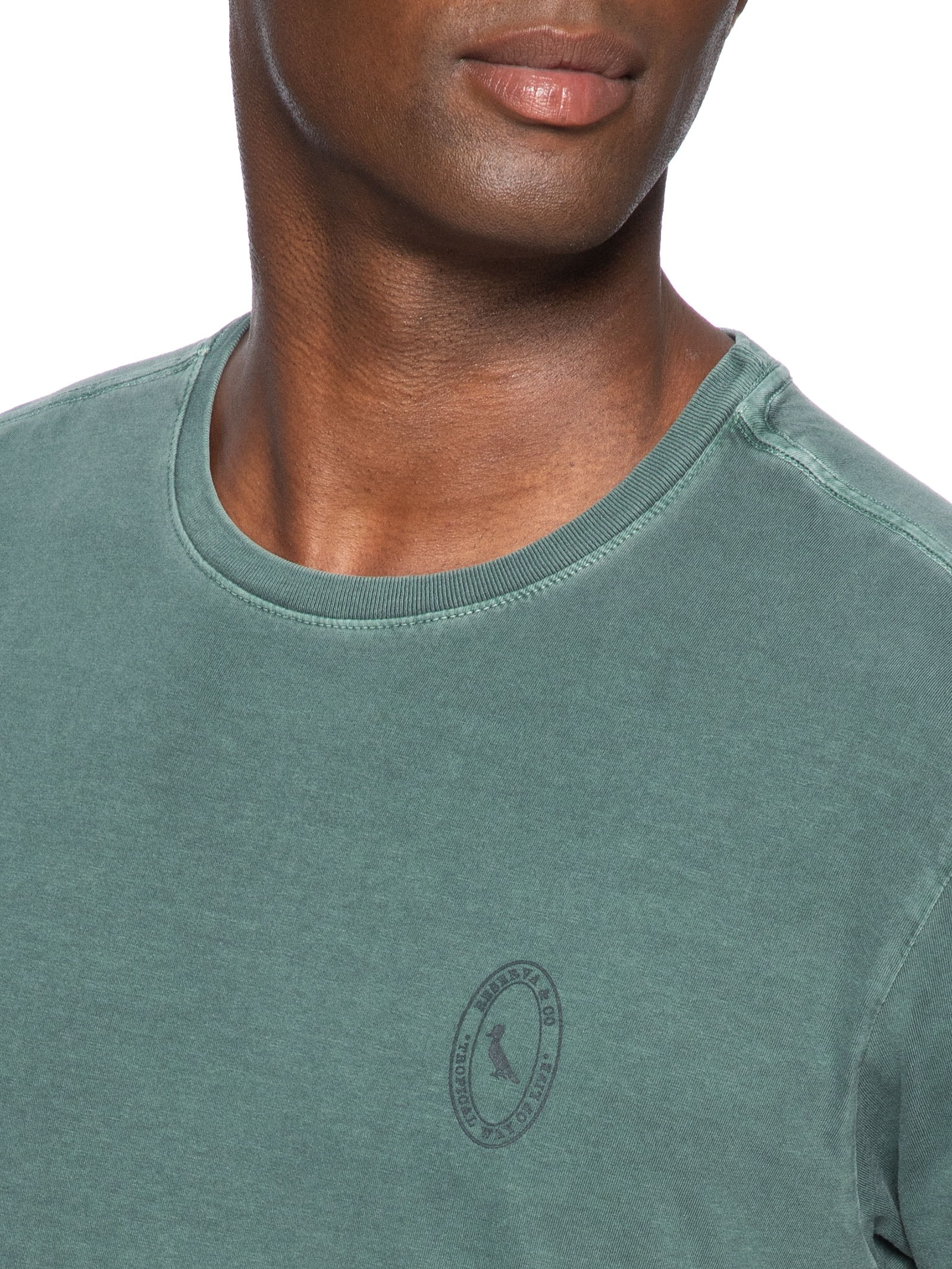 Camiseta Masculina Estampada Carimbo Peito Verde Reserva