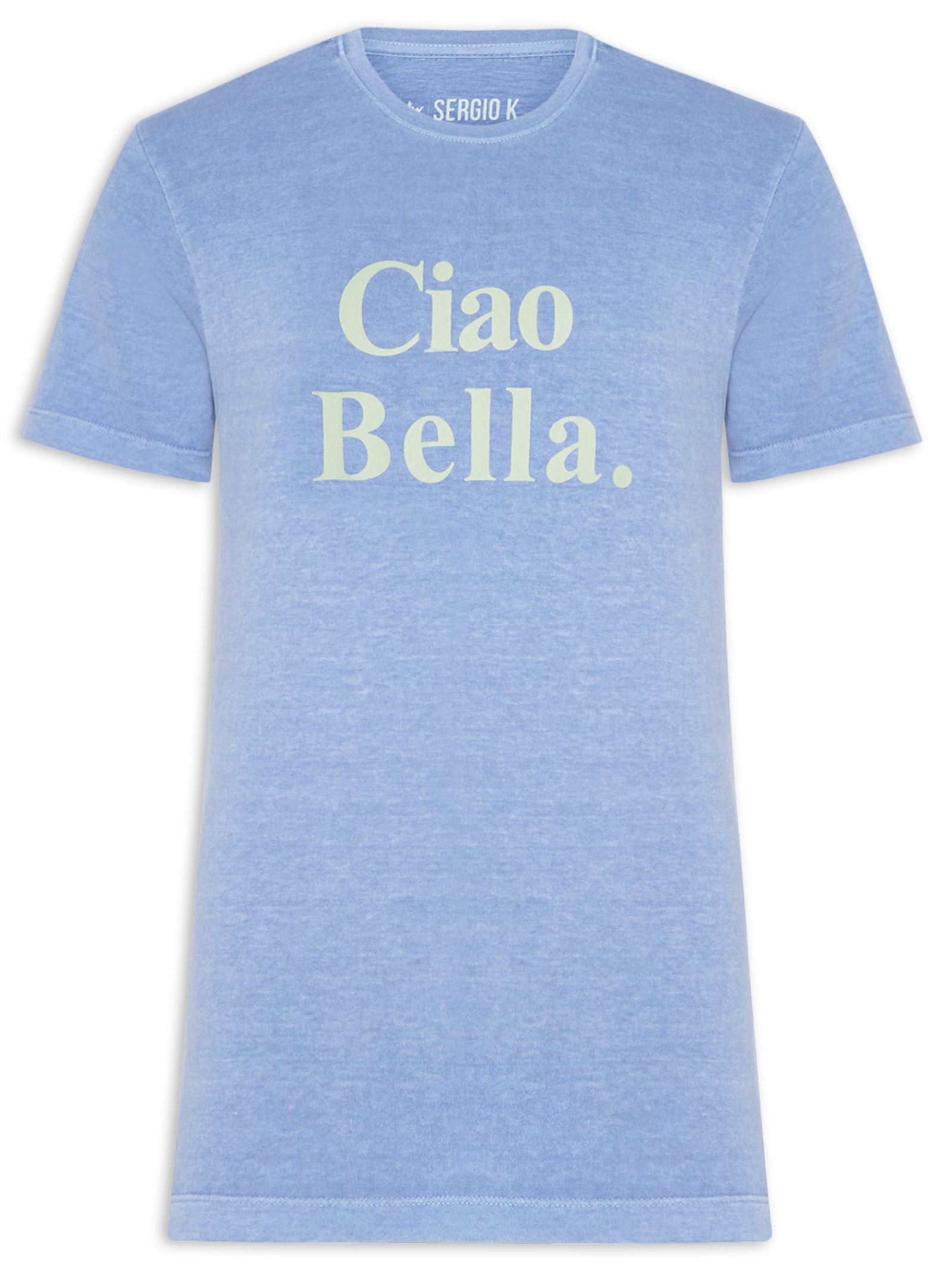 Camiseta Masculina Estampada Ciao Bella Azul Sergio K