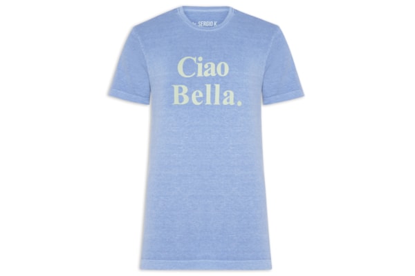 Camiseta Masculina Estampada Ciao Bella - Azul