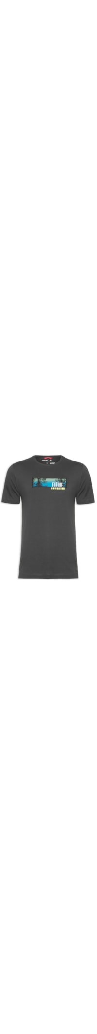 Camiseta Masculina Estampada - Cinza