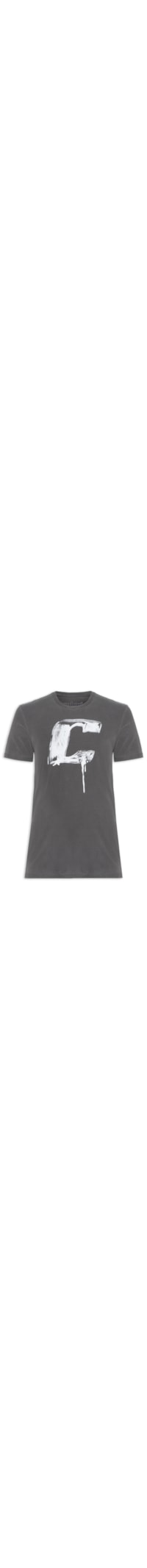 Camiseta Masculina Estampada - Cinza