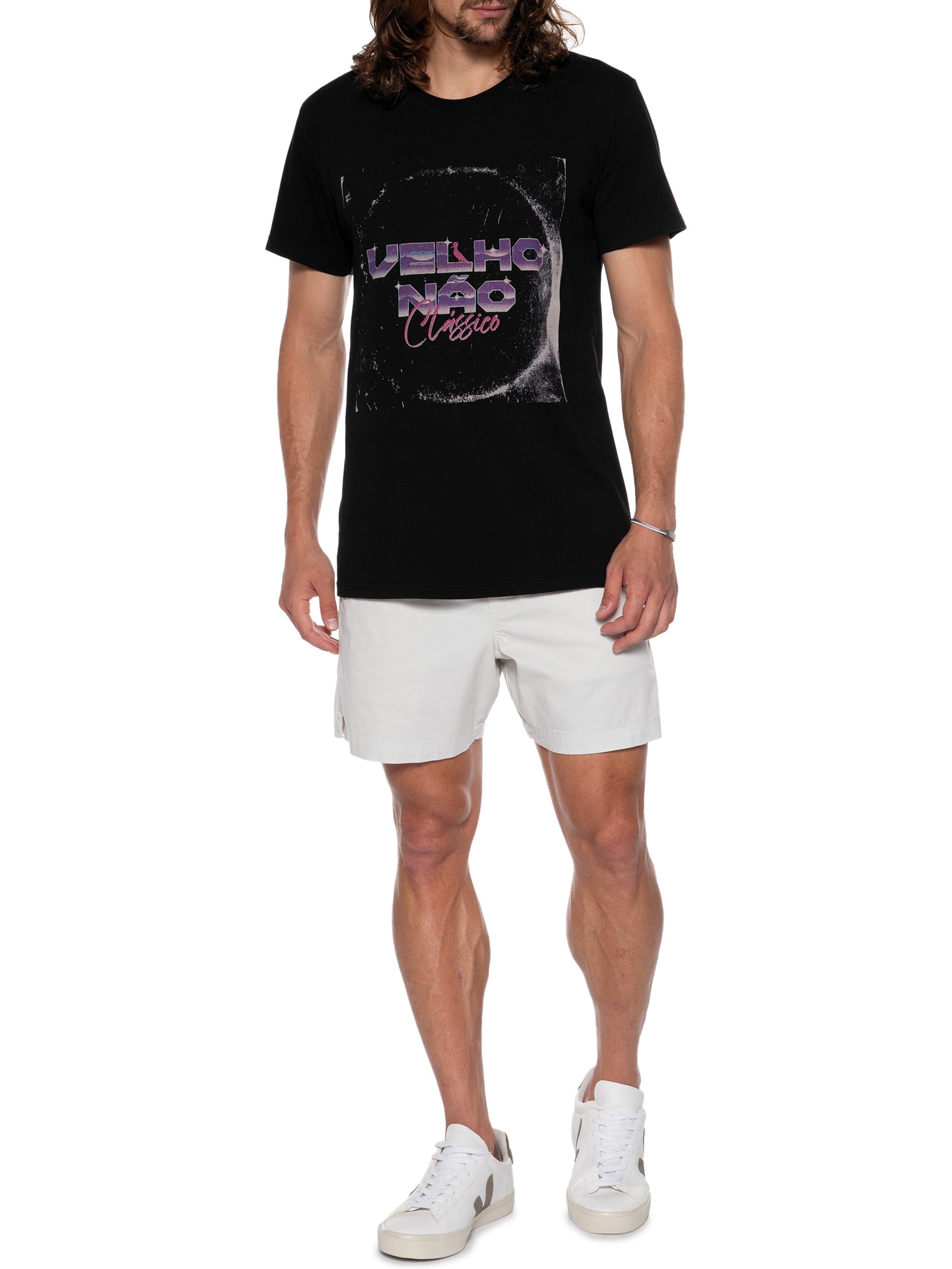 Camiseta Masculina Estampada Clássico Preto Reserva