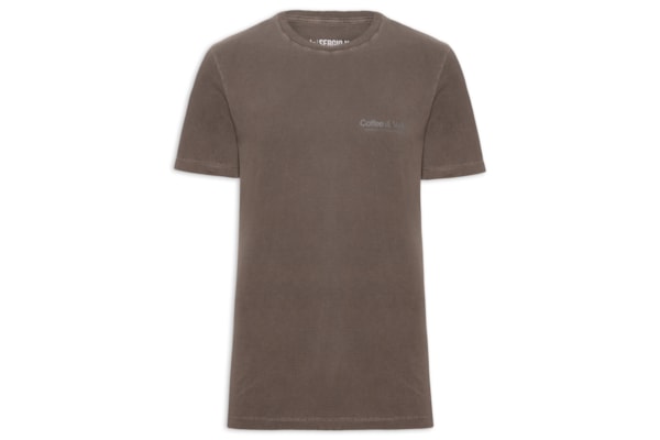 Camiseta Masculina Estampada Coffee & Vodka - Marrom