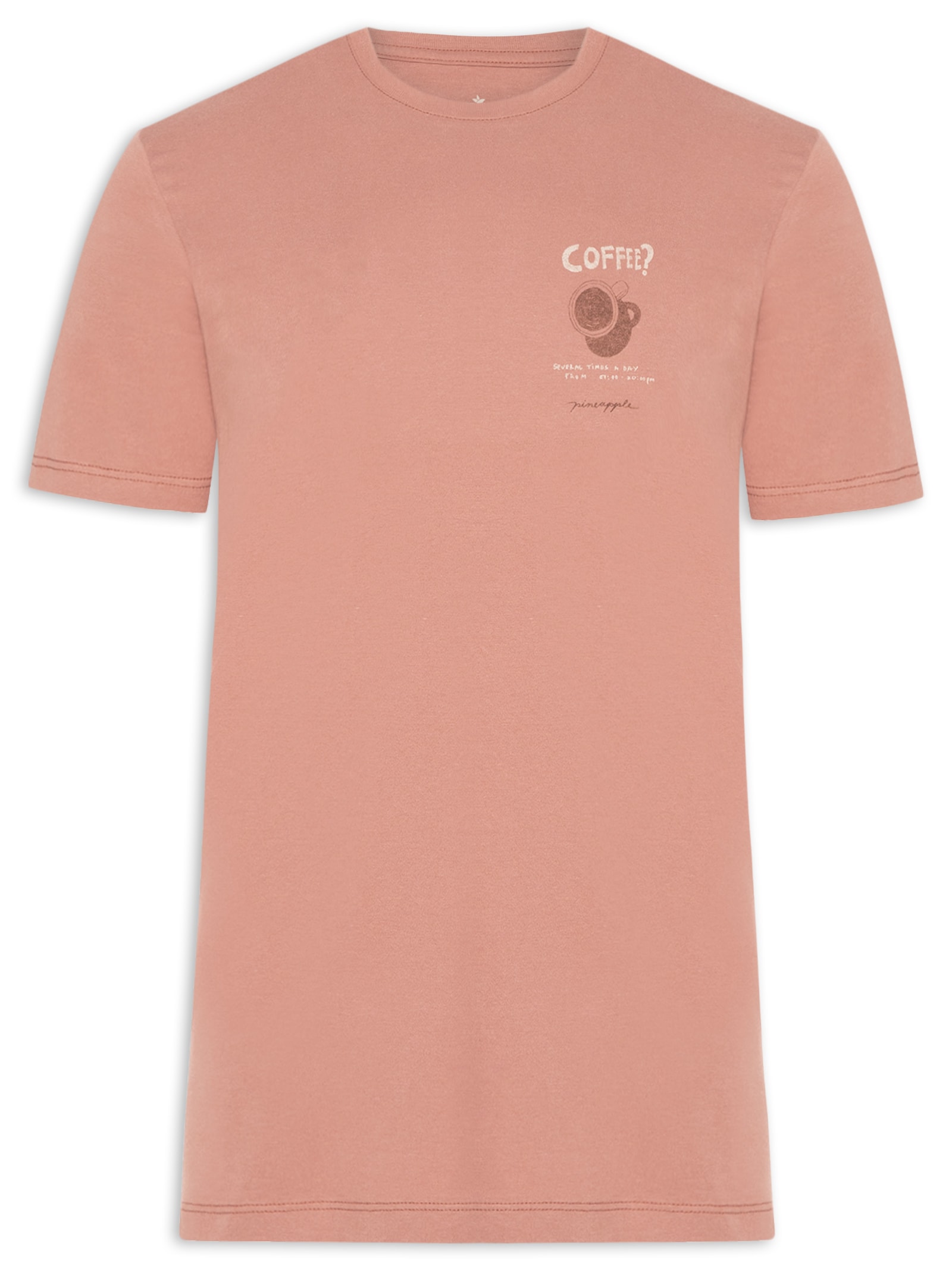 Camiseta Masculina Estampada Coffee Marrom Pineapple
