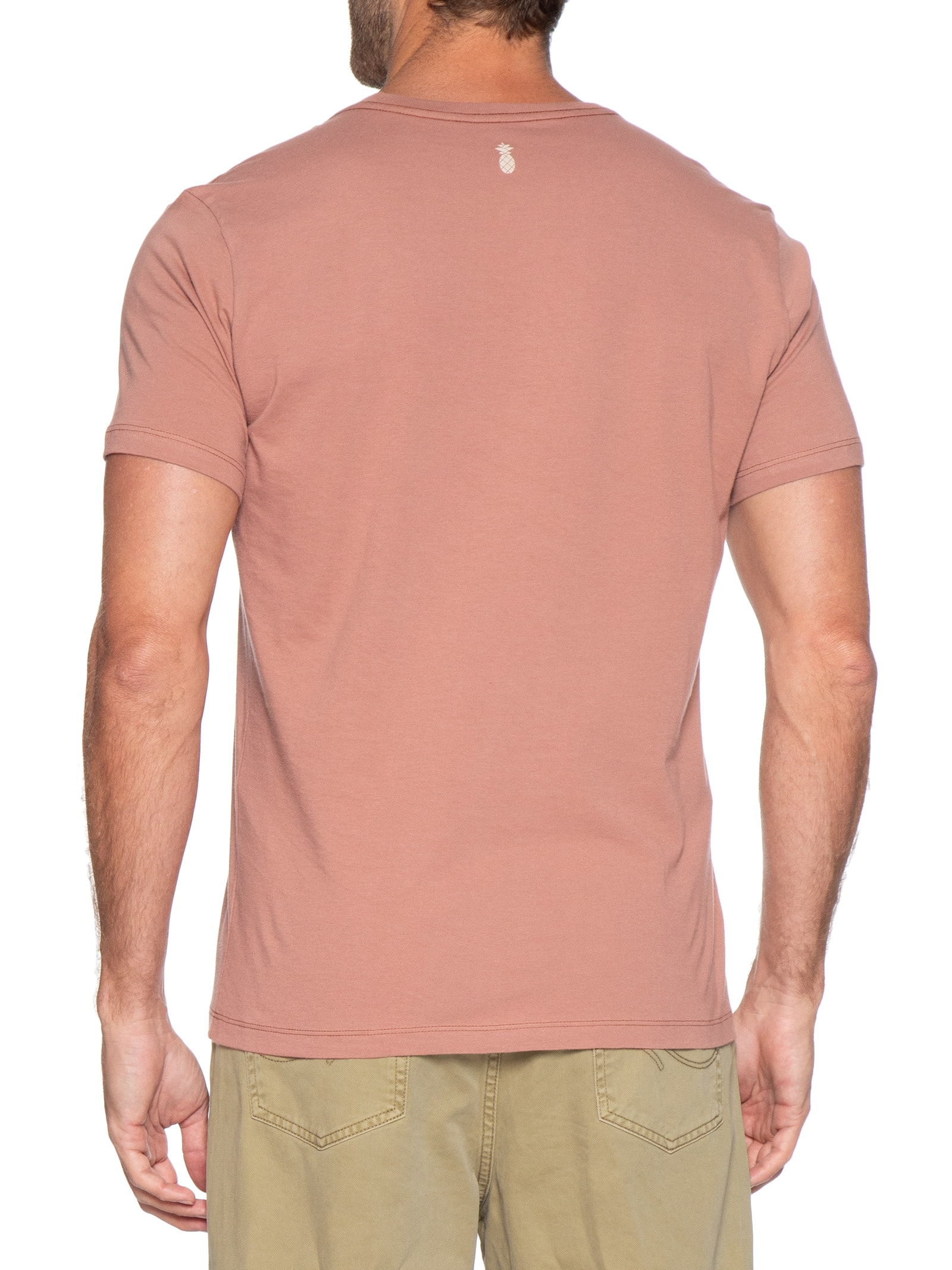 Camiseta Masculina Estampada Coffee Marrom Pineapple