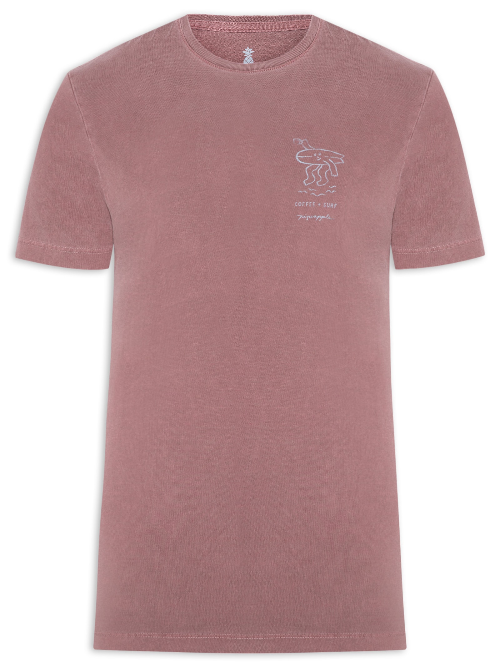Camiseta Masculina Estampada Coffee Surf Vermelho Pineapple