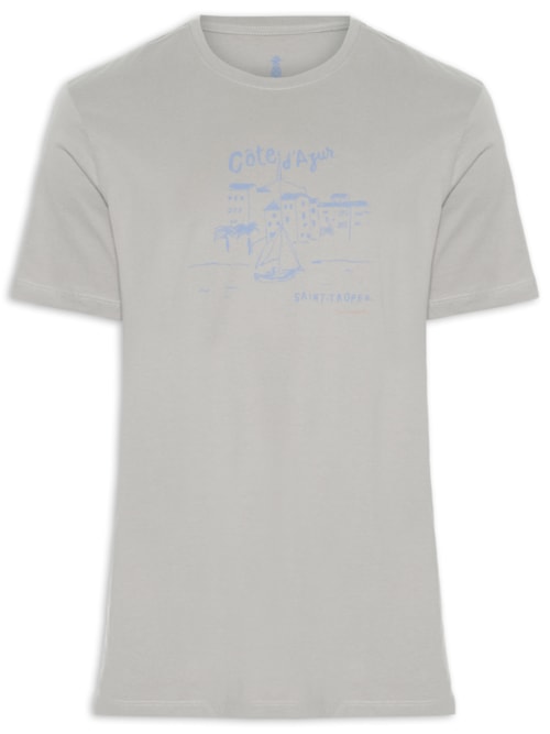 Camiseta Masculina Estampada Côte D’Azur – Cinza