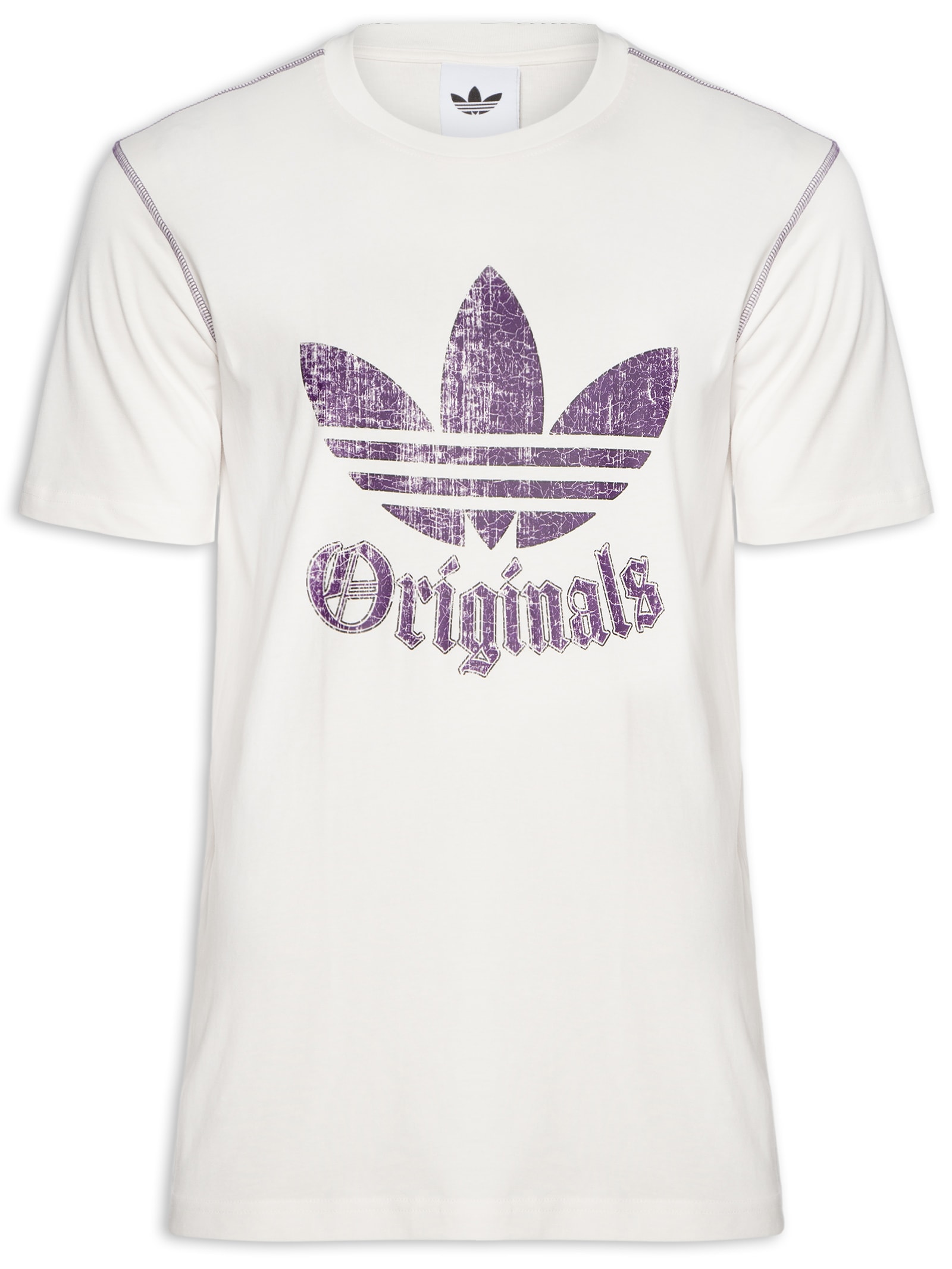 Camiseta Masculina Estampada Distressed Branco Adidas Originals