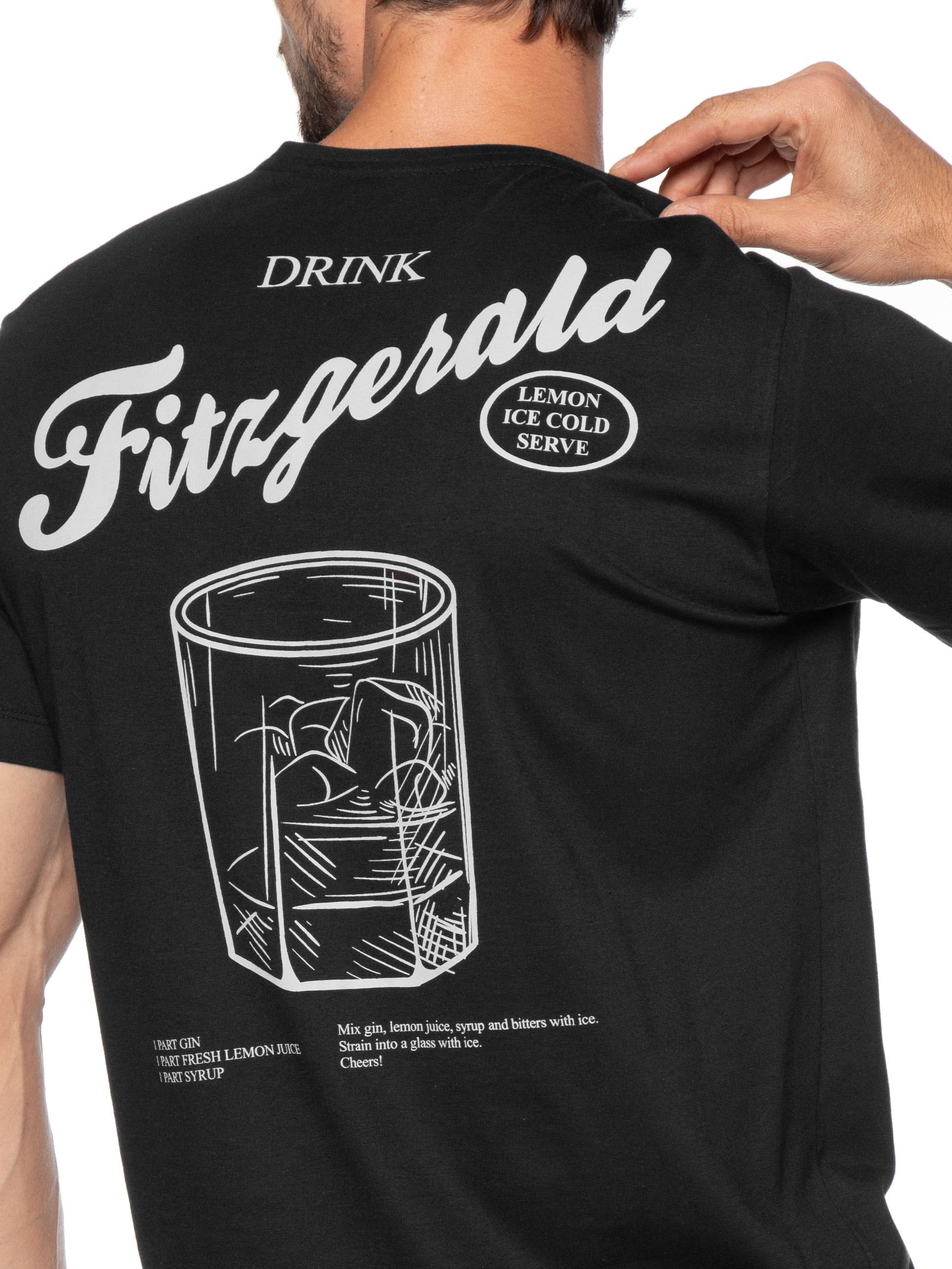 Camiseta Masculina Estampada Drink Fitzgerald Preto Sergio K