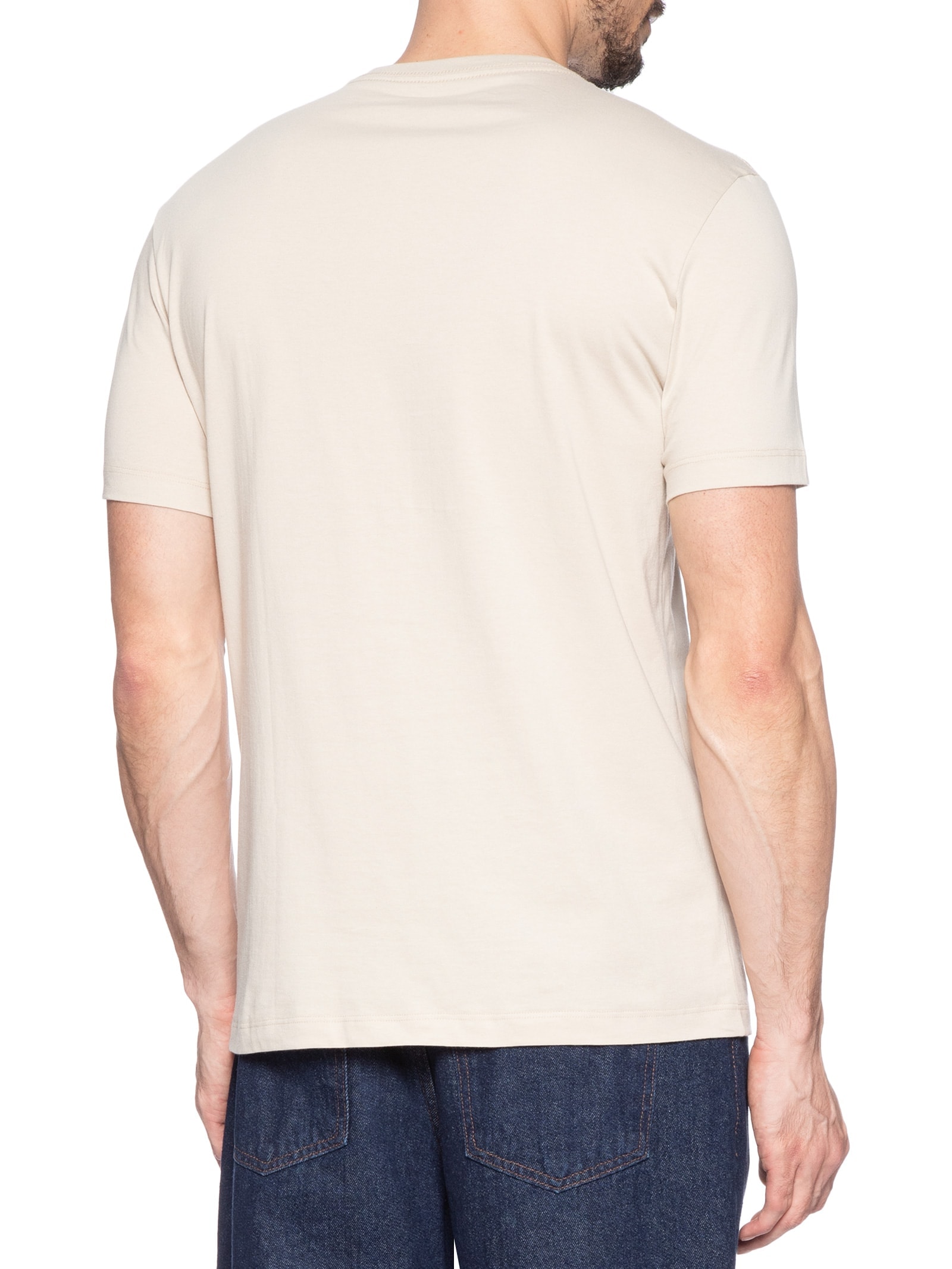 Camiseta Masculina Estampada Em Algodão Bege Aramis