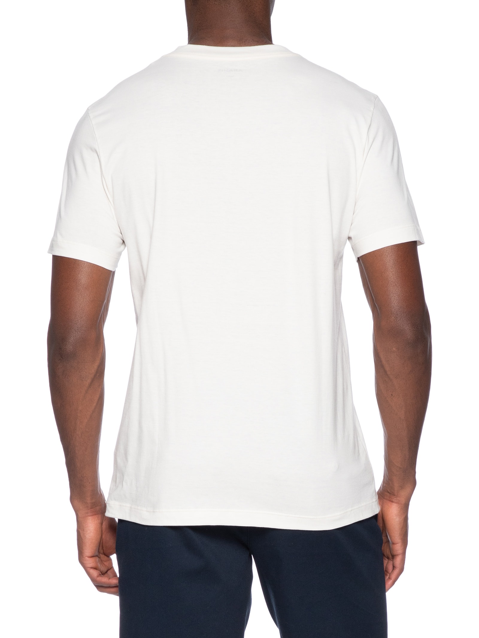 Camiseta Masculina Estampada em Algodão Branco Aramis