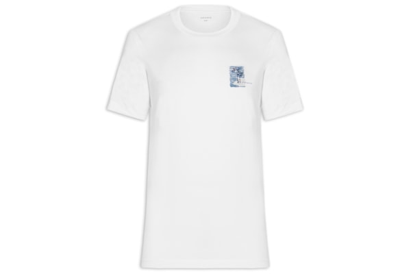 Camiseta Masculina Estampada em Algodão - Branco